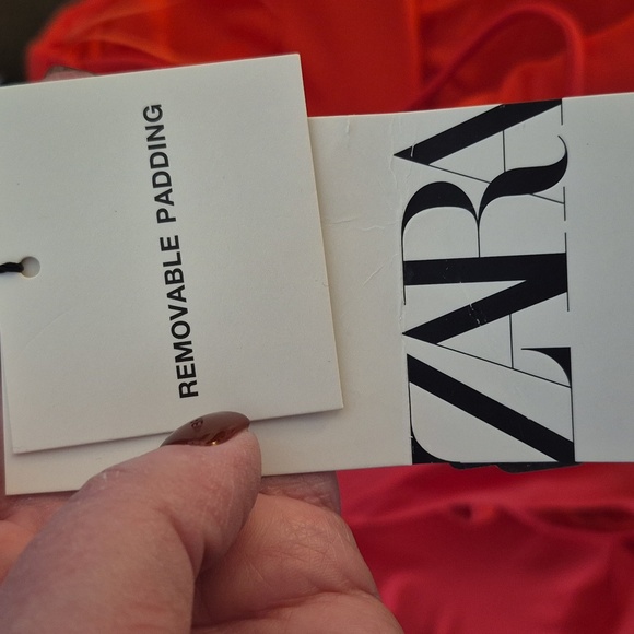 NWT Zara Sarah Coral One-Shoulder Swim One Piece Bathing Suit Size Medium - Picture 7 of 10